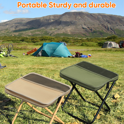 Opvouwbare Campingkruk met Rugsteun en Draagtas – Draagbaar Outdoor Zitmeubel voor Vissen, Wandelen en Picknick