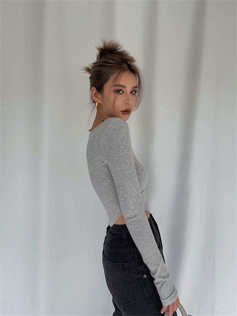 Dames Crop Top Kort Geribd Vierkant Hals → Dames Korte Crop Top Geribd Vierkant Neckline