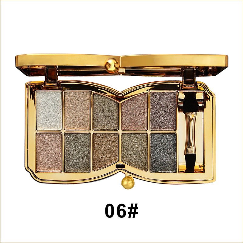 10-Kleurige Glitteroogschaduw Palet – Hoogglans Shimmer Poeder Make-up voor Glamoureuze Oogmake-up – Intense Pigmentatie