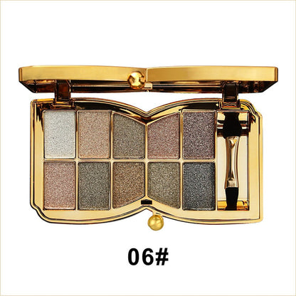 10-Kleurige Glitteroogschaduw Palet – Hoogglans Shimmer Poeder Make-up voor Glamoureuze Oogmake-up – Intense Pigmentatie