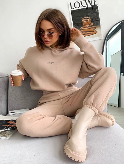 Dames Jogger Set Zacht Comfortabel Hoodie en Broek