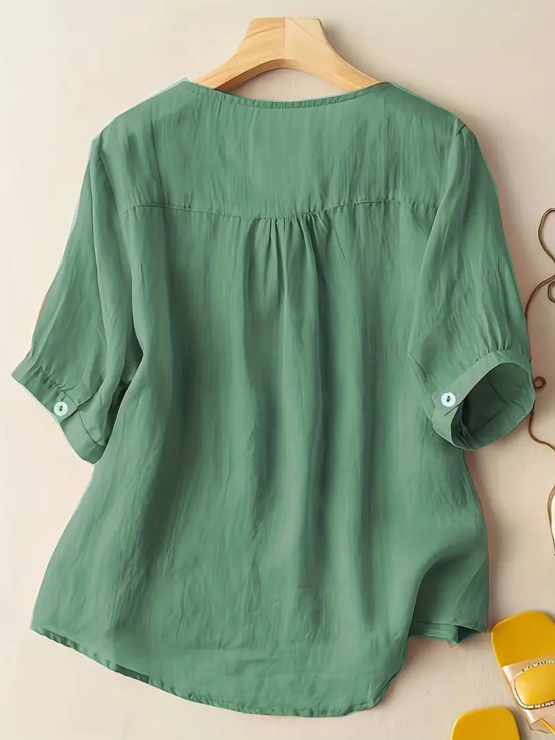 Zomerblouse Vrouw Zonnestraal Licht Katoen