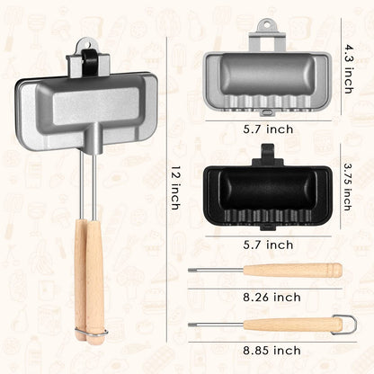 Dubbelzijdige Sandwichbakpan – Aluminium Antiaanbaklaag voor Snel Bakken – 30,5 cm