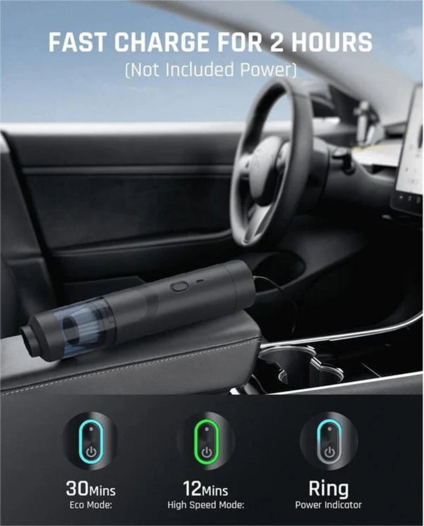 Draadloze Auto Stofzuiger Met 13000Pa Zuigkracht 30AW Borstelloze Motor USB C Snelladen HEPA Filter Compact Handstofzuiger Voor Auto Interieur
