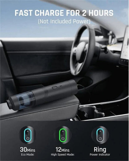 Draadloze Auto Stofzuiger Met 13000Pa Zuigkracht 30AW Borstelloze Motor USB C Snelladen HEPA Filter Compact Handstofzuiger Voor Auto Interieur