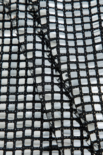 Korte Feestjurk Glitter Net-Design Glamoureus