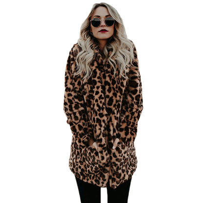 Dames Faux Fur Jas Leopard Print Luxe Blancha → Dames Faux Fur Jas Leopard Print Luxe Jas
