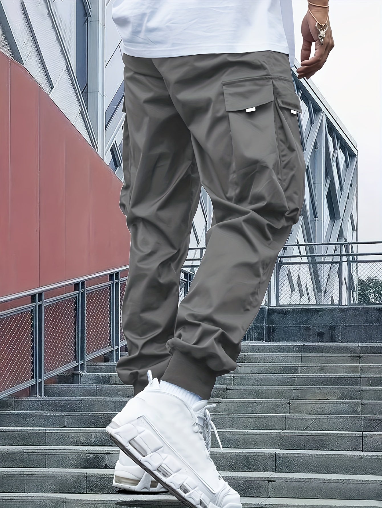 Heren Joggingbroek Cargo Met Veel Zakken en Cuffed Pijpen