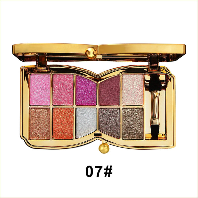 10-Kleurige Glitteroogschaduw Palet – Hoogglans Shimmer Poeder Make-up voor Glamoureuze Oogmake-up – Intense Pigmentatie