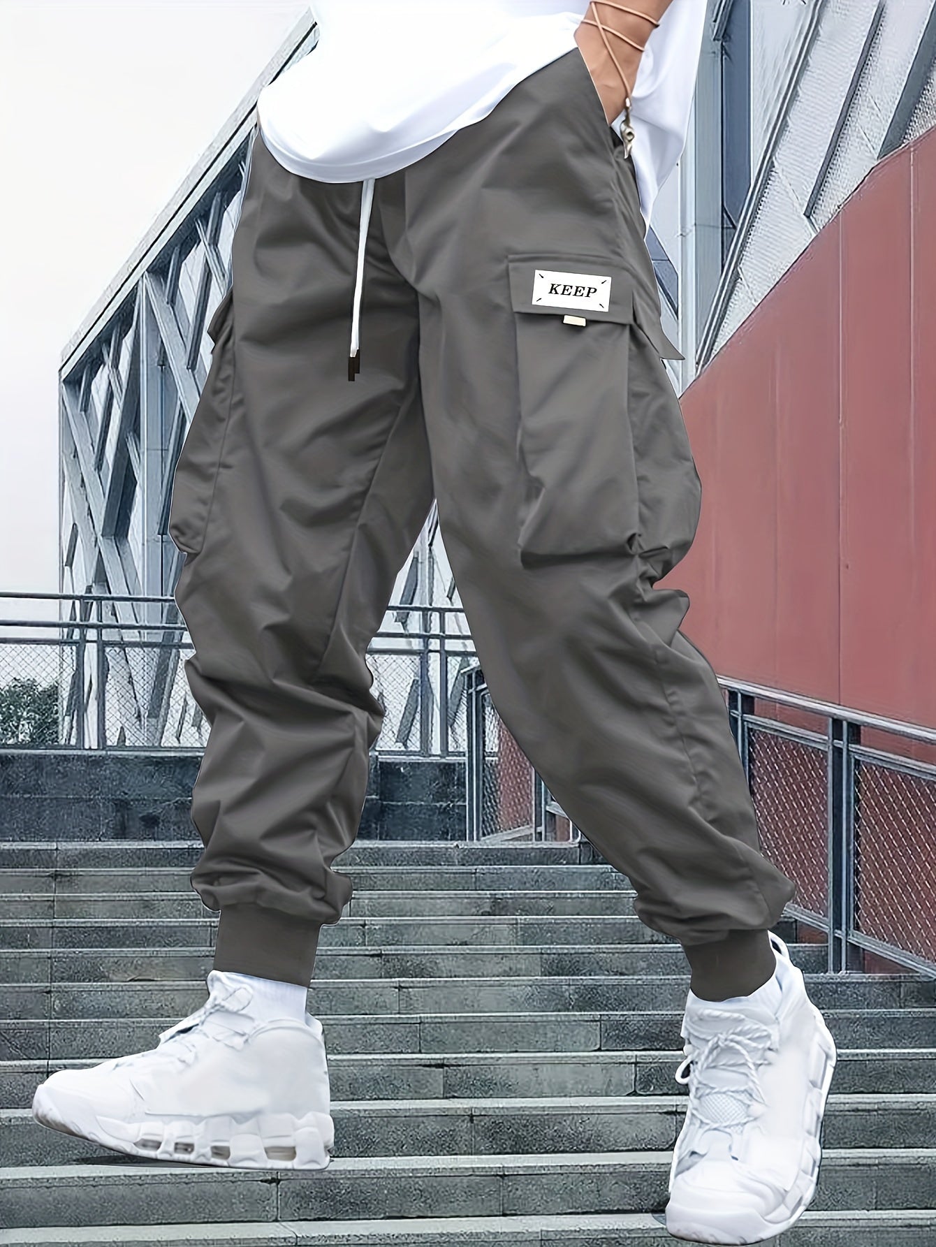Heren Joggingbroek Cargo Met Veel Zakken en Cuffed Pijpen