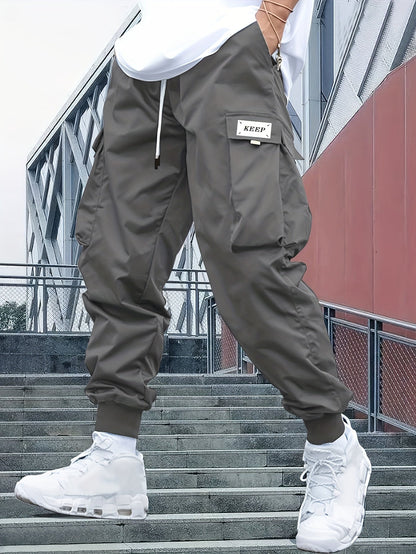 Heren Joggingbroek Cargo Met Veel Zakken en Cuffed Pijpen