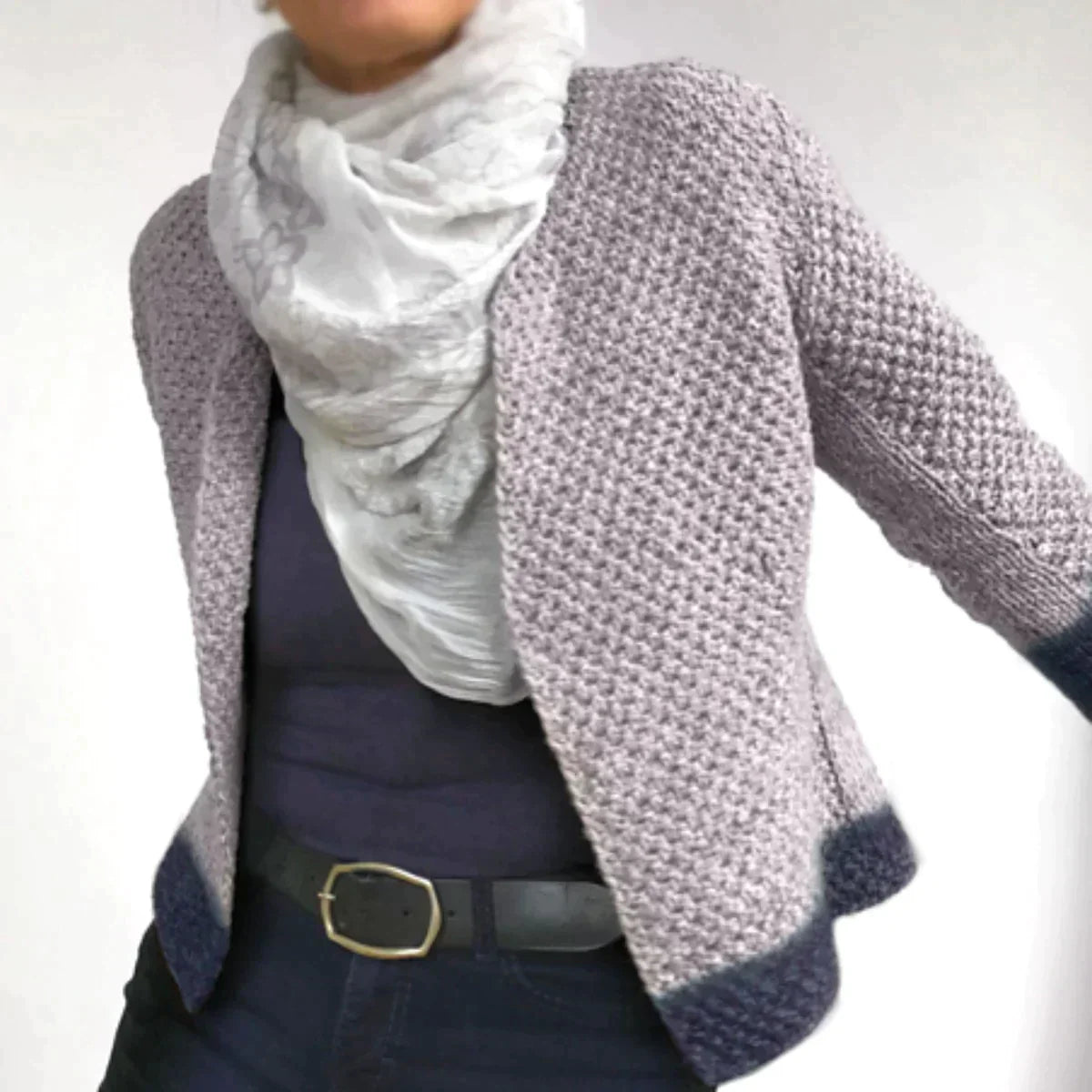 Zachte Paarse Damesvest Lange Mouwen - StudioMarella