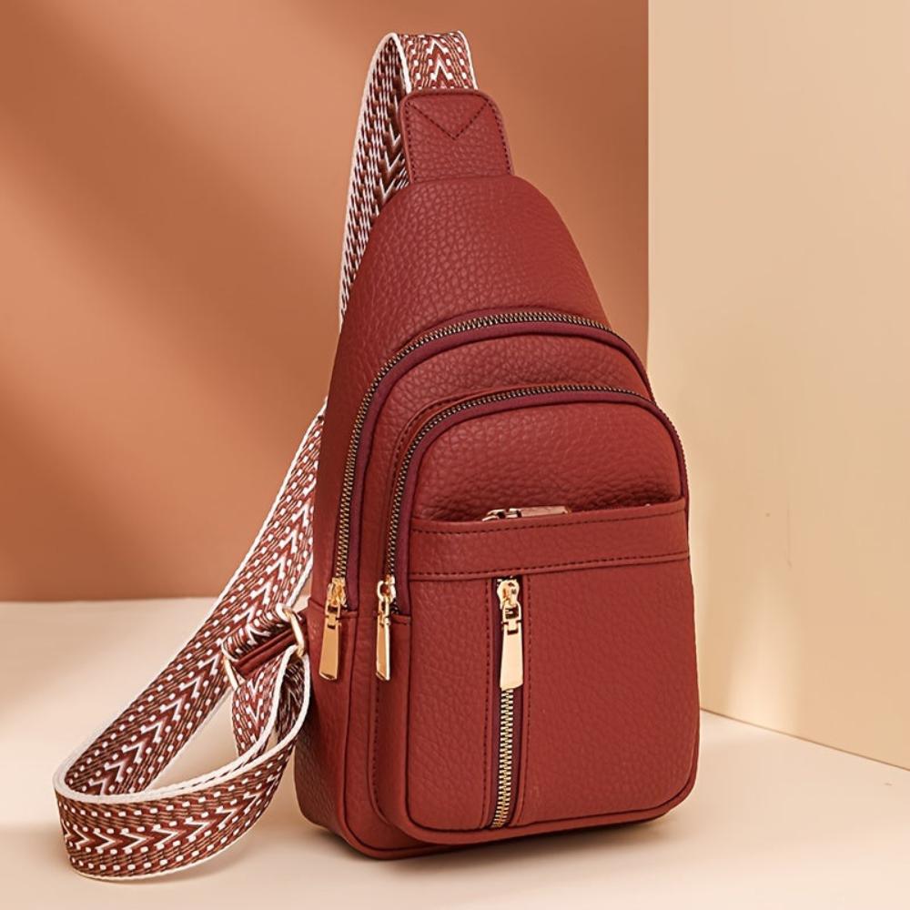Vintage Crossbody Schoudertas Leer met Vakken voor Vrije Tijd Sport Retro Dagelijks Gebruik Dames Handtas