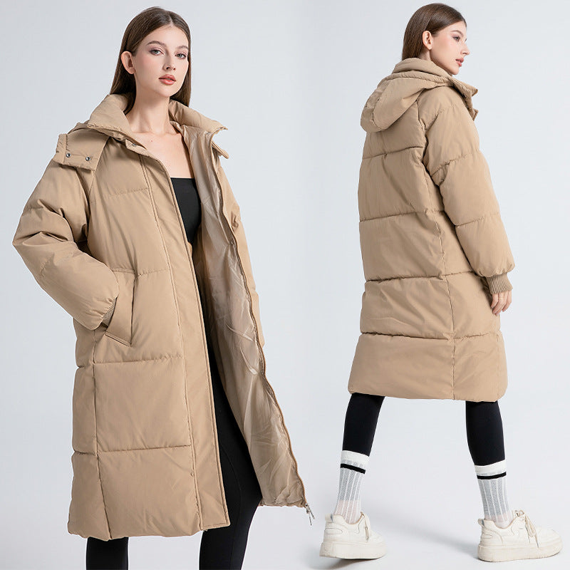 Dames Winterjas Lange Gewatteerde Warme Parka met Capuchon