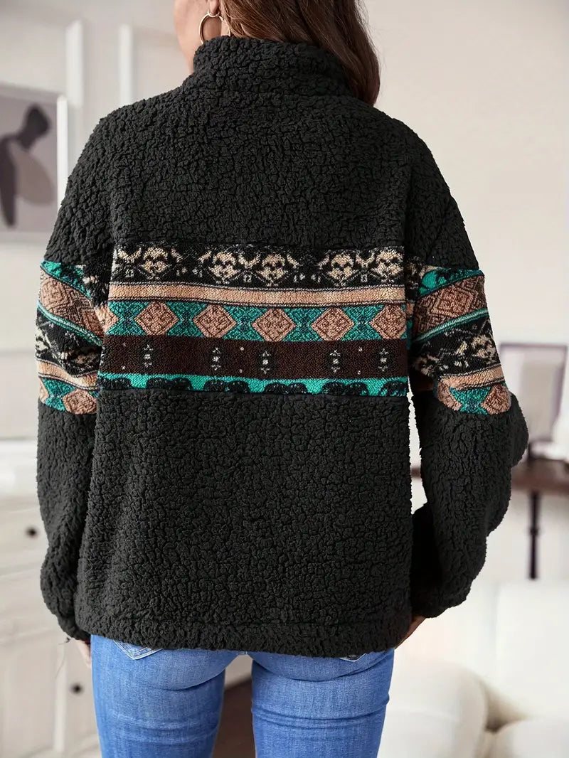 Gebreide Wintertrui Aztekenpatroon Warm Kwartjes Model