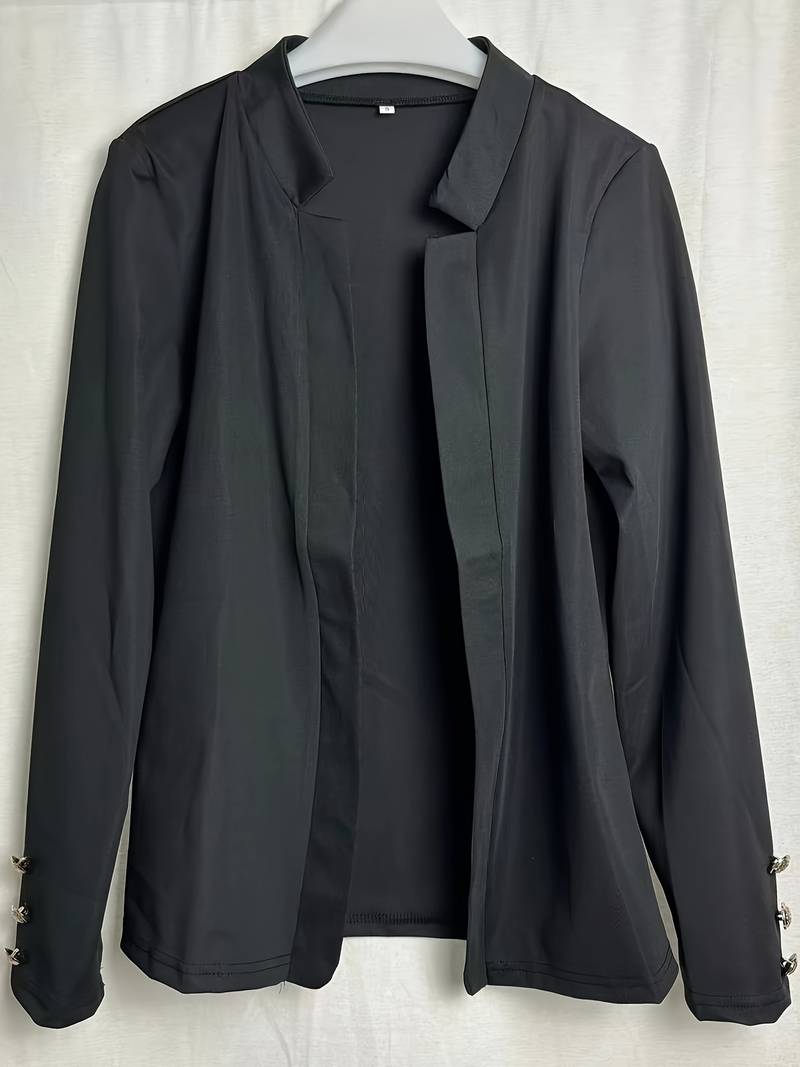 Dames Blazer Lichtgewicht Katoen Lange Mouw Casual Stijl