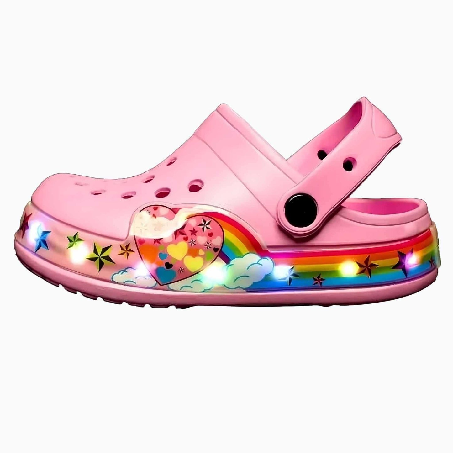 Verlichte Clogs voor Kinderen – Kleurrijke Instapschoenen met LED-Lichtjes – Ademend en Comfortabel voor Binnen en Buiten – Verstelbare Riempjes – Maat 24-33