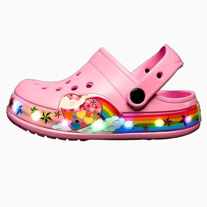 Verlichte Clogs voor Kinderen – Kleurrijke Instapschoenen met LED-Lichtjes – Ademend en Comfortabel voor Binnen en Buiten – Verstelbare Riempjes – Maat 24-33
