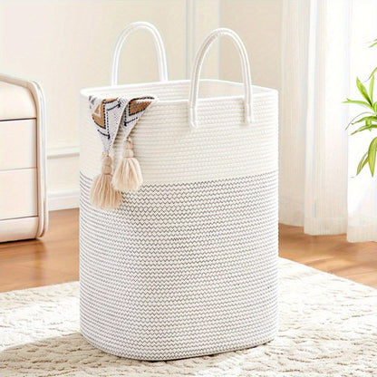 Wasmand Extra Groot 100L Opvouwbare Katoenen Opbergmand Met Handgrepen