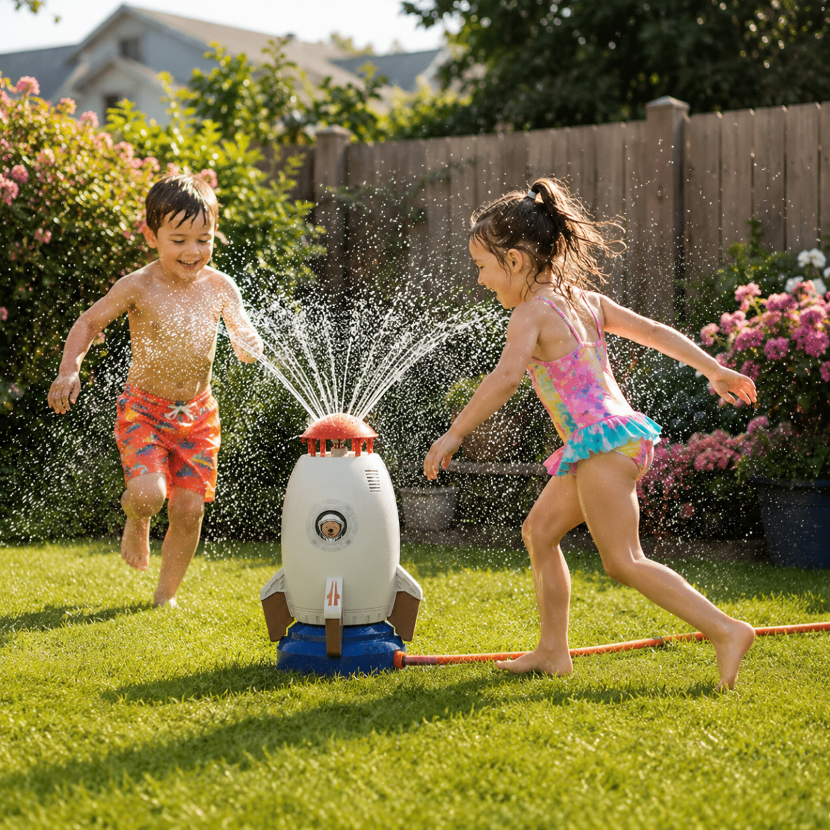Watersproeier Raket 360° voor Kinderen – Veilig en Duurzaam voor Tuin of Strand