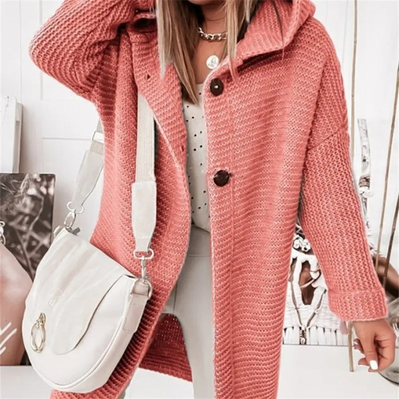 Dames Cardigan Met Capuchon Kasjmier Stijl