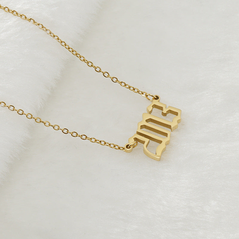 Gouden Halsketting 18K RVS met Geborduurde Lammy en Jaarsteen