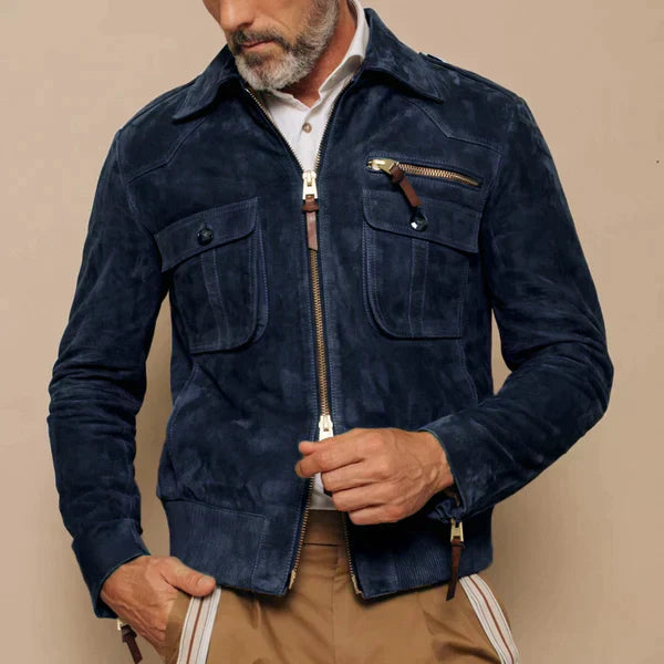 Leren Reversjack Heren Suède Retro Look
