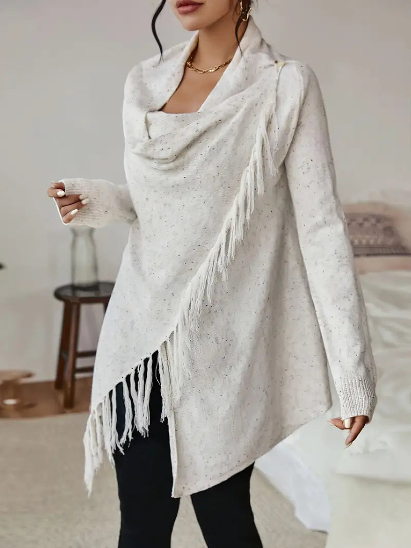 Klassieke Cardigan met Kwastjes en Kraag Warm en Stijlvol - StudioMarella