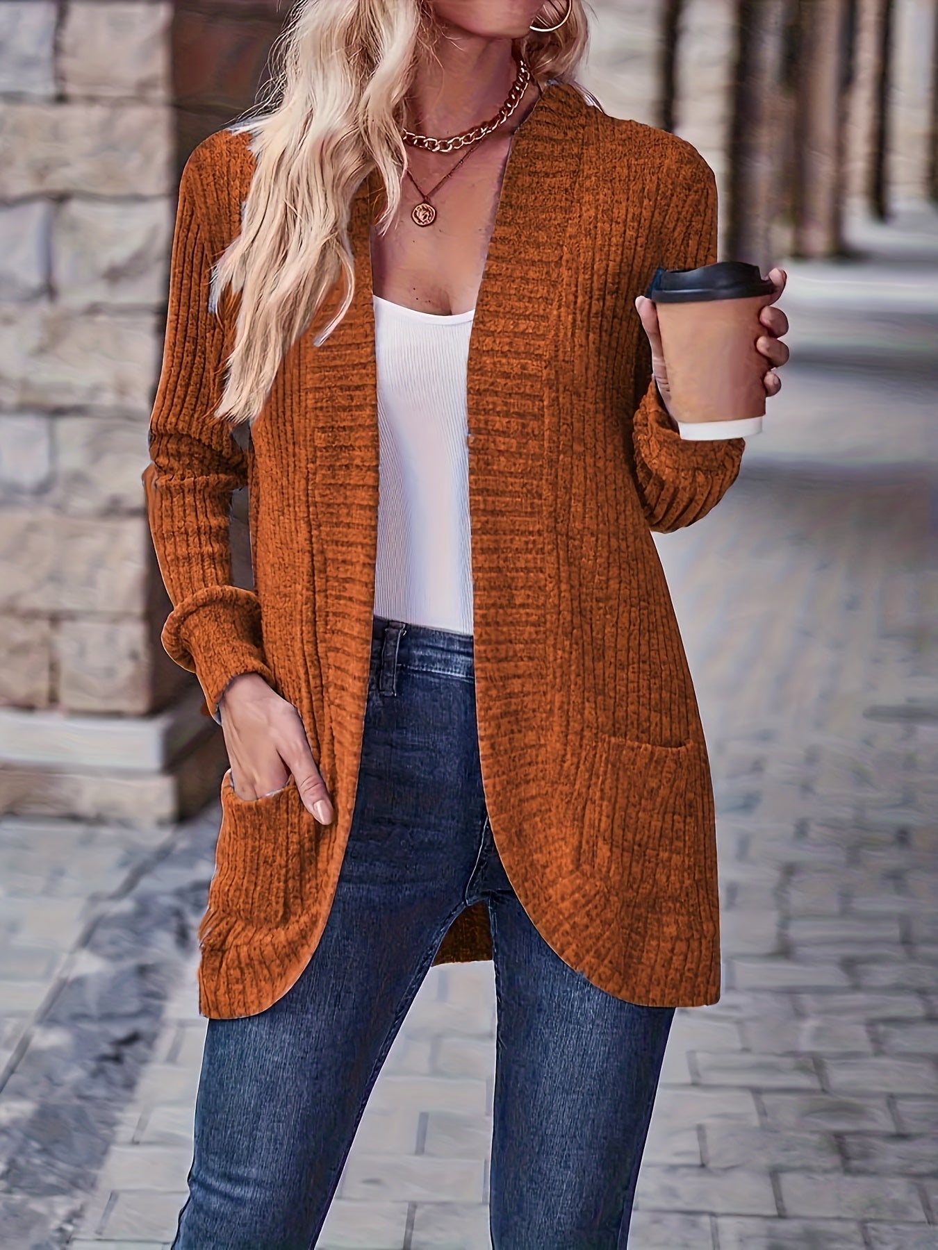 Dames Fleecevest Lange Mouwen Zacht Casual Design