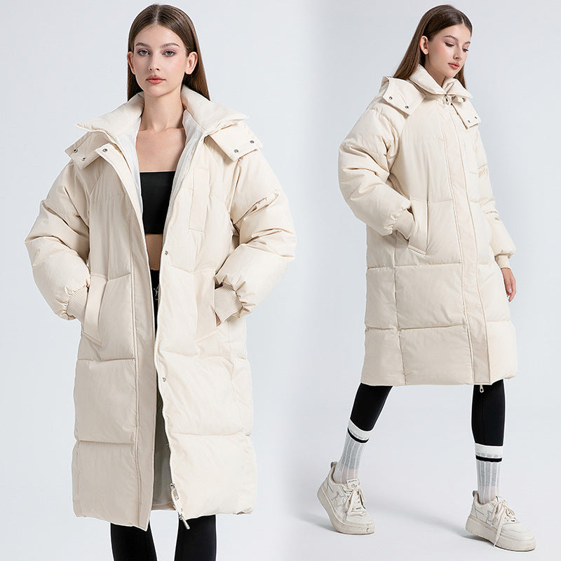 Dames Winterjas Lange Gewatteerde Warme Parka met Capuchon