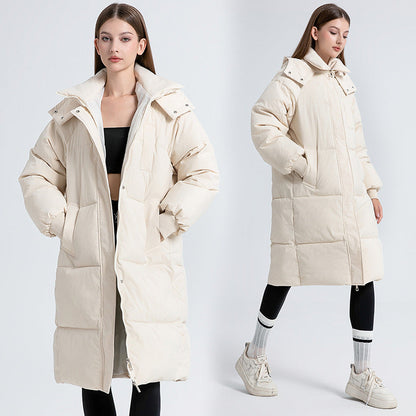 Dames Winterjas Lange Gewatteerde Warme Parka met Capuchon