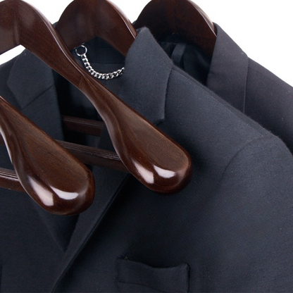 Kledinghangers Hout Metaal Donkerbruin Garderobe Kast Jas Hanger Set Luxe Kledinghanger Antislip Vormbehoud