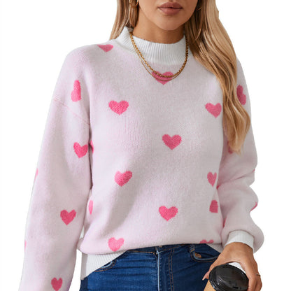 Dames Trui Zachte Hartjes Reggy Stijlvolle Look → Dames Trui met Hartjes Zachte Stof Reggy Stijl