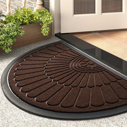 Halfronde Deurmat Rubber 43x75cm 60x90cm Buiten Binnen Antislip Vuilafstotend Drempelmat Buitenmat Zwart Grijs Bruin