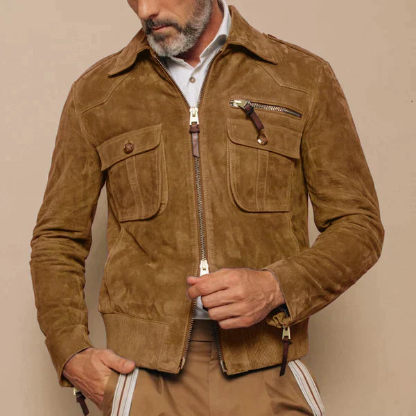 Leren Reversjack Heren Suède Retro Look