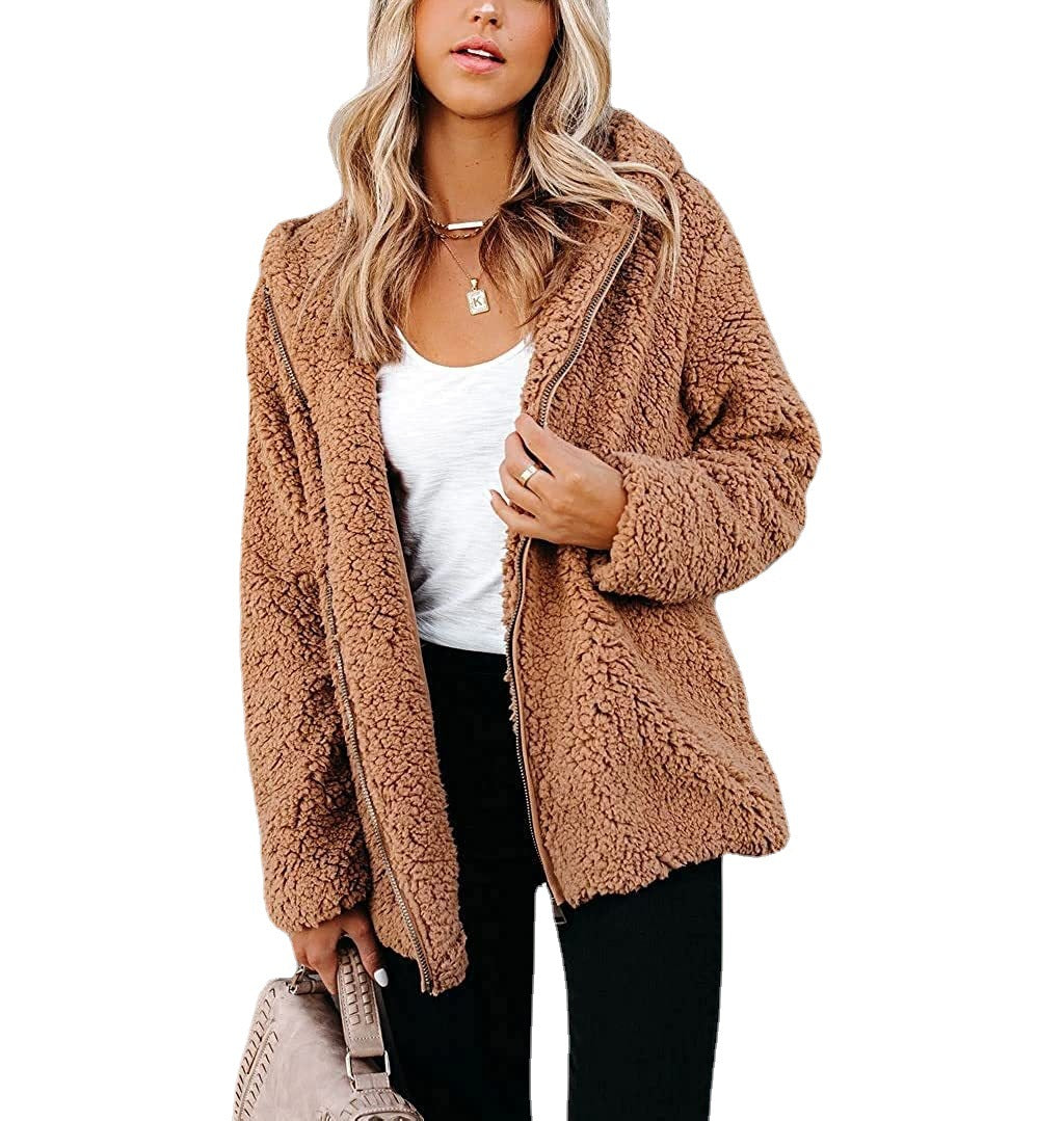 Dames Fleece Vest Teddy Soft Warm Met Capuchon