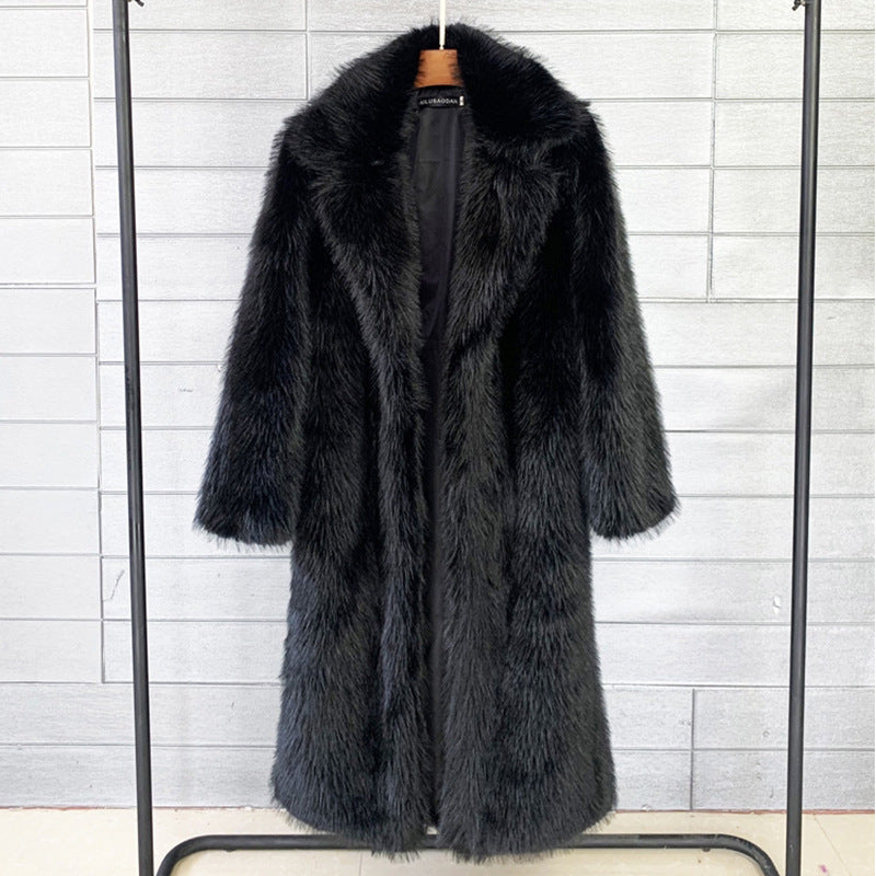 Dames Faux Fur Jas Stijlvol Warm Elegante Coat