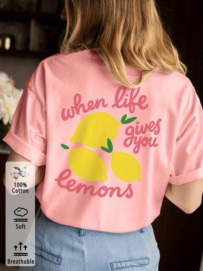 Dames T-shirt Katoen V-hals Regular Fit