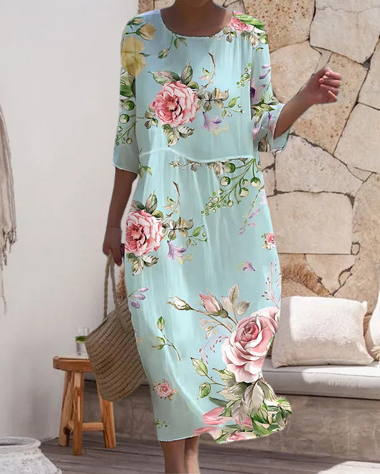 Bloemige Jurk Elegant Vrouwelijke Zomerjurk - StudioMarella