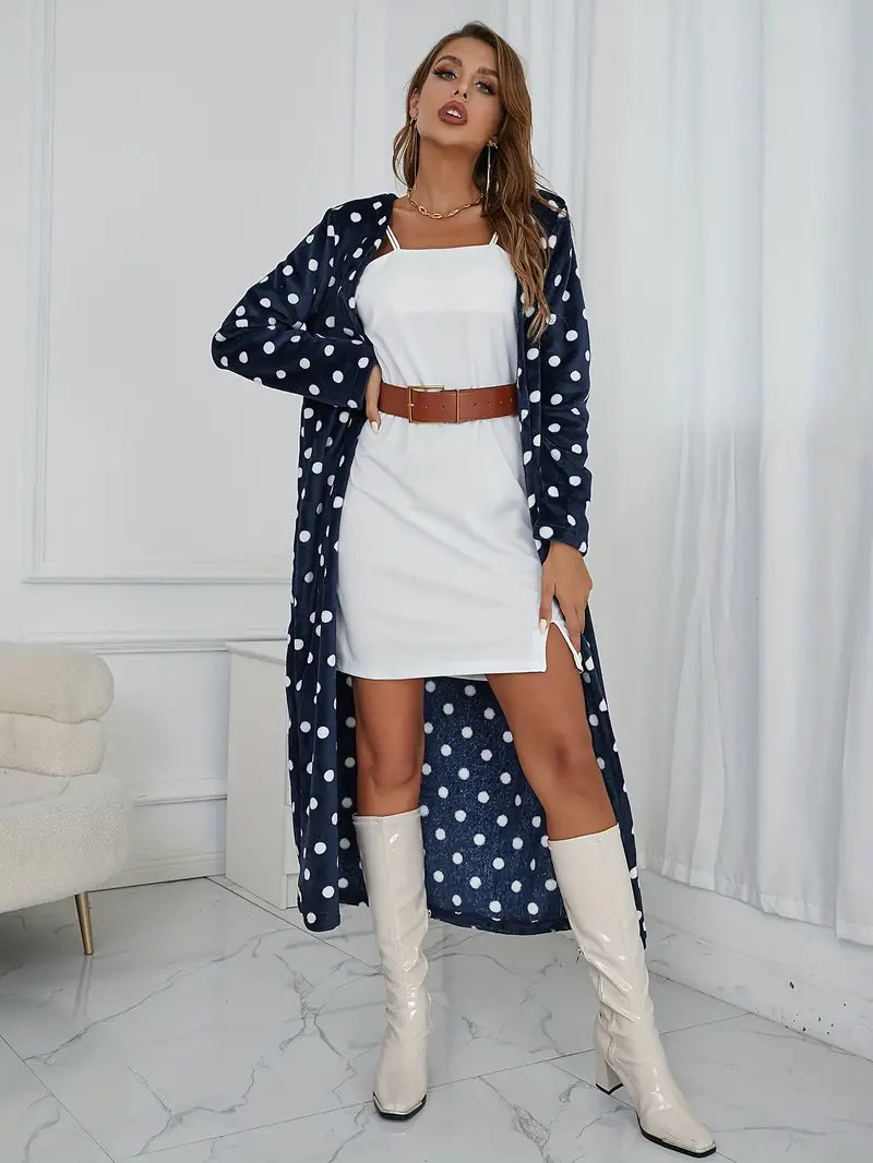 Dalmatiër Jurk Midi Lengte Geprint Cardigan Stijl