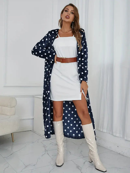 Dalmatiër Jurk Midi Lengte Geprint Cardigan Stijl