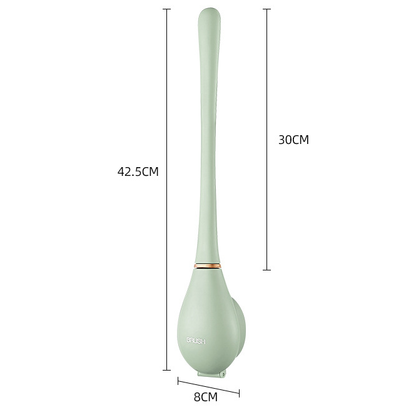 Siliconen Toiletborstel met Wandhouder - Moderne Hygiënische WC Borstel met Vlakke Kop - Beige Wit Groen - Badkameraccessoire met Drip Tray