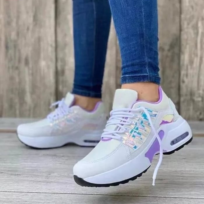 Dames Sneakers Sportief Dempende Zool Vetersluiting