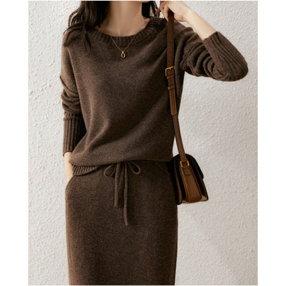 Dames Gebreide Rok en Trui Set Stijlvol Warm