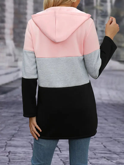 Dames Hoodie Block Design Elegante Kleuren
