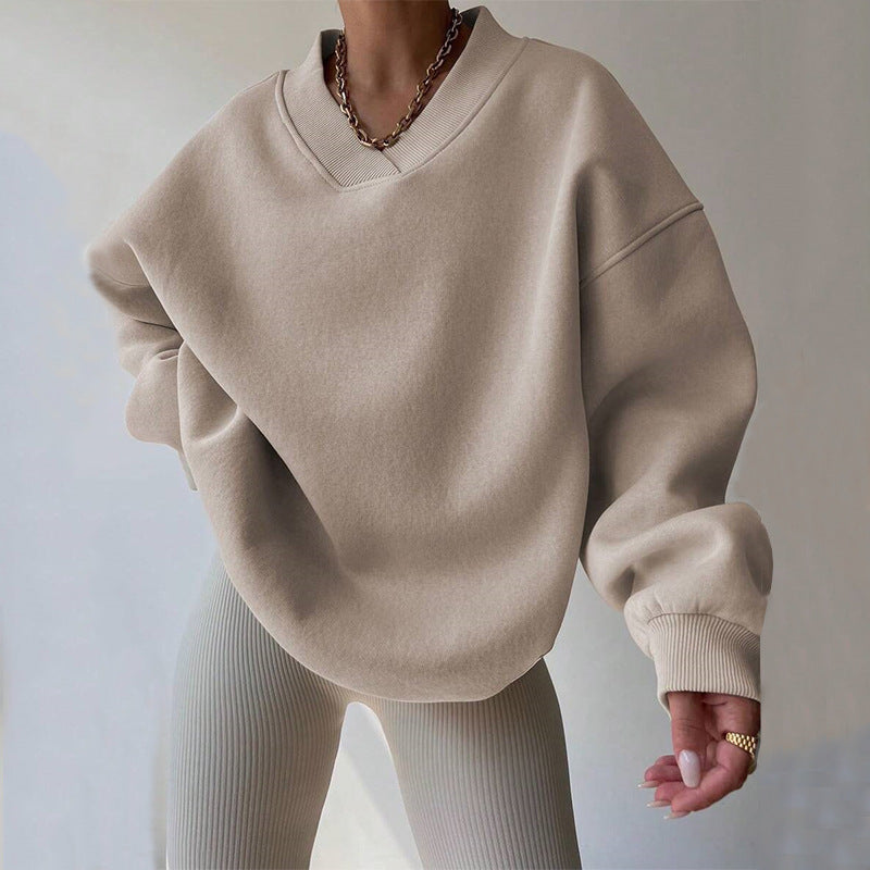 Dames Trui Geel V-Hals Elegante Stijl