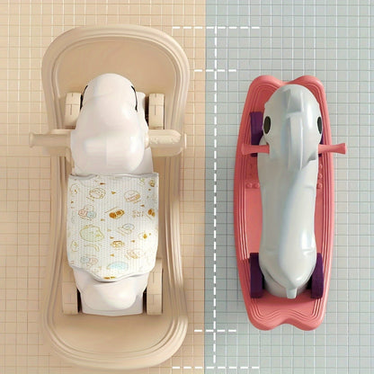 2-in-1 baby schommelpaard loopfiets kunststof roze kinderen peuter met duwstang balansspeelgoed binnen speelgoed