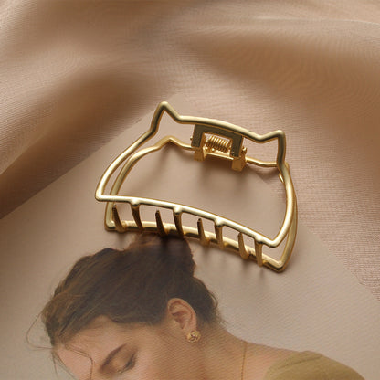 Dames Haarclip Goudkleurig Met Metaal Design