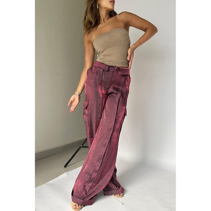 Vrouwen Glitter Pantalon Wijd Met Taille Band