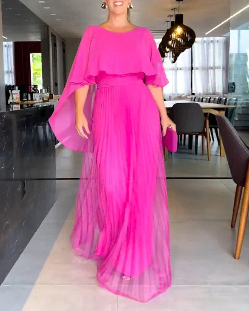 Zomerjurk Maxi Ronde Halslijn Elegante Vrouwelijke Jurk
